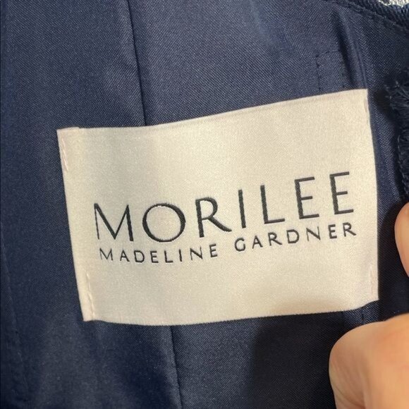 Mori Lee Sheer Beaded Bridesmaid Dress Gown Formal Black Tie Style 21506 Size 6 - Picture 10 of 15